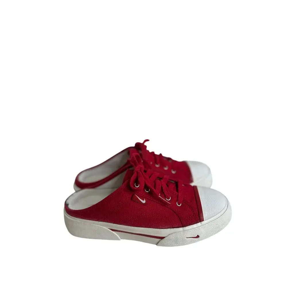 Nike‎ Hermosa Women's Sneakers Y2K Mules SlipOn Red Canvas Platform 8.5